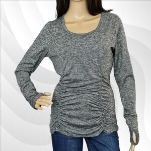 *Grey Pink Lotus Long Sleeve Shirt Size L